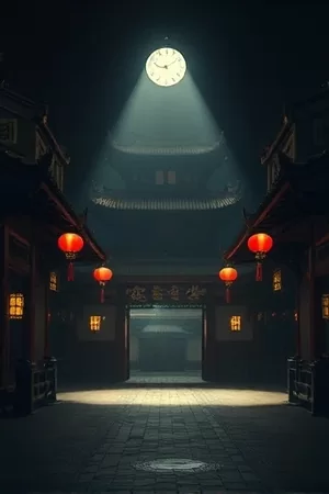 动漫月光列车海报，夜色铁轨上行驶的蒸汽列车
