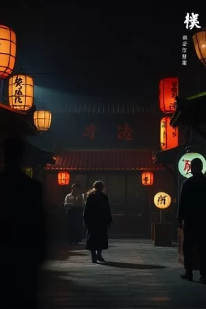 文艺片远山有雨海报，雨中山村与青石小路