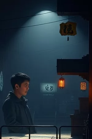 悬念剧雾里灯塔海报，海雾中的灯塔与孤舟